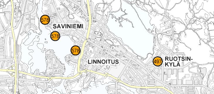Pampyölin kasarmin ja kaupunkirantojen kaavamuutosten sijainti kartalla